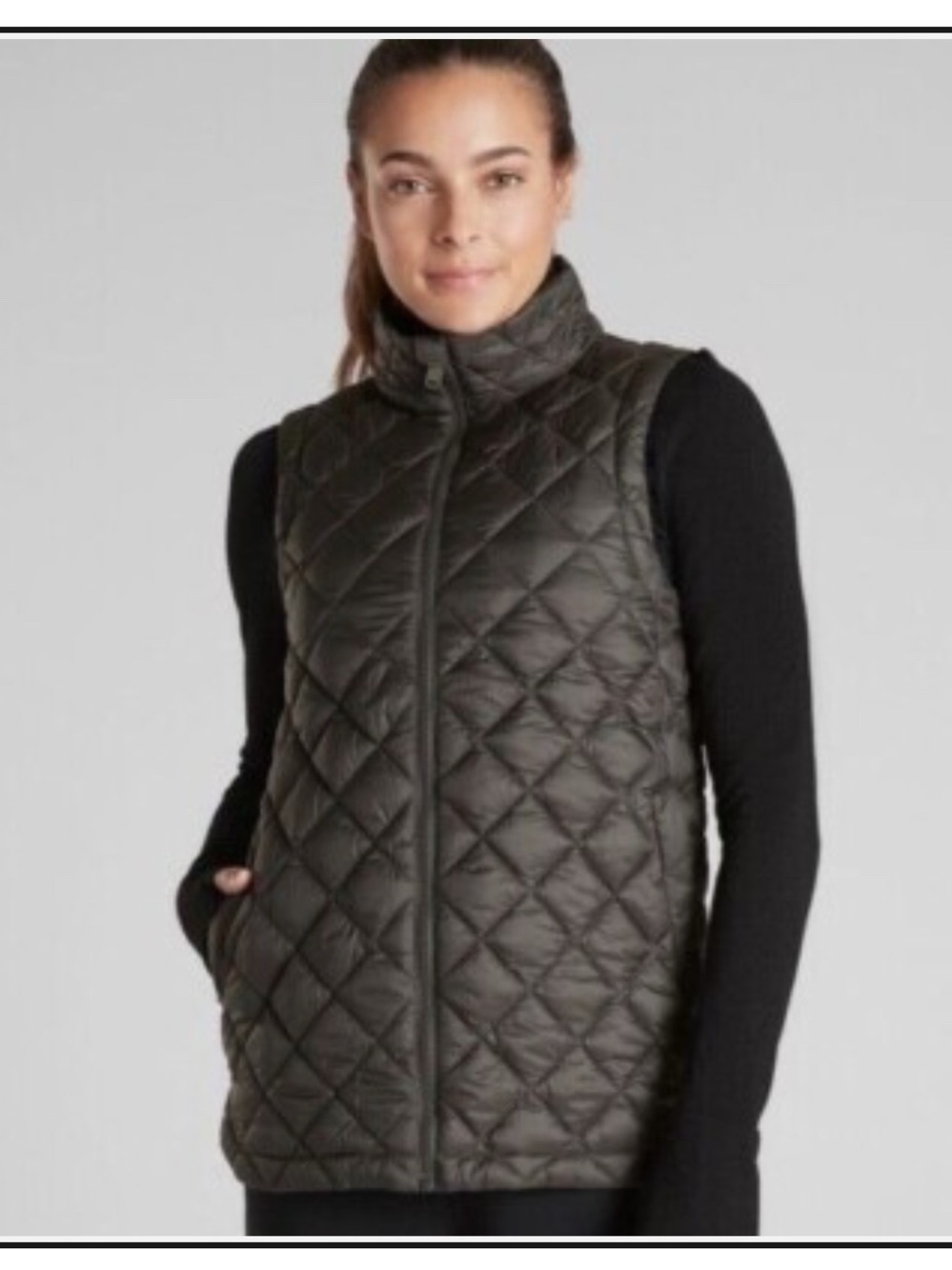 Athleta Whisper Featherless Quilted Puffer Vest Black XL NWT